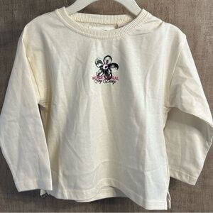 Zara Kids Cream Long Sleeve Tee with Graphic